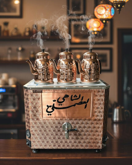 3 Demlikli Bakır Çay Kazanı