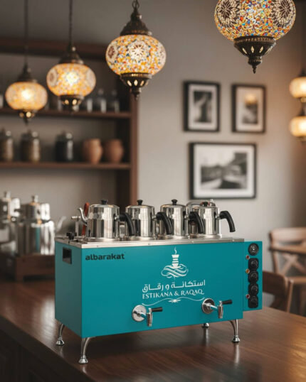 Dört Demlikli Çay Kazanı – Turkuaz